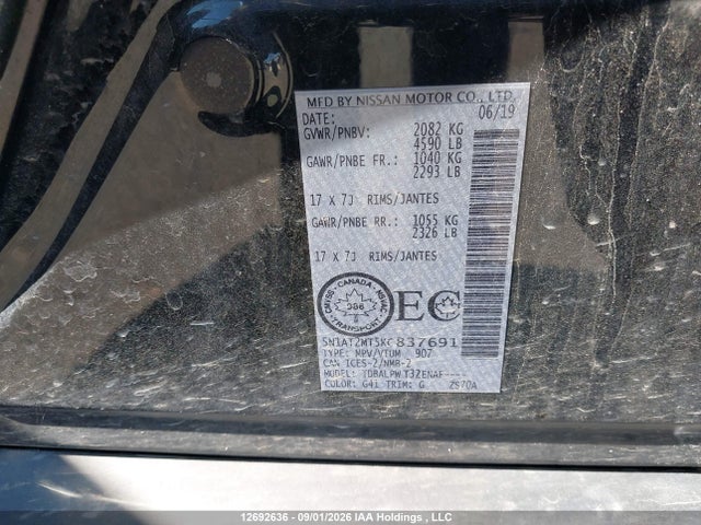 Nissan ROGUE SV 2019 5N1AT2MT5KC837691 Image 9