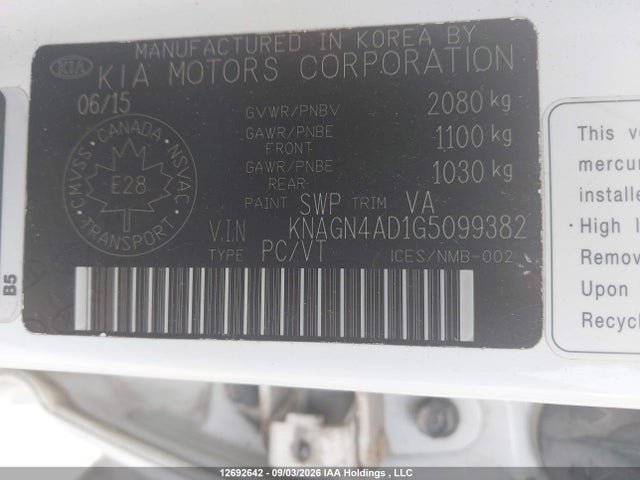 KIA Optima 2016 KNAGN4AD1G5099382 Image 9
