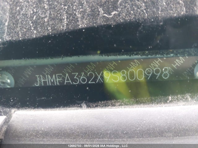 2009 Honda Civic მანქანა იყიდება აუქციონზე, vin: JHMFA362X9S800998, აუქციონის ნომერი: 12692703