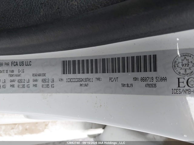 Продаж на аукціоні авто 2016 Chrysler 200 C, vin: 1C3CCCCG5GN187011, номер лоту: 12692748