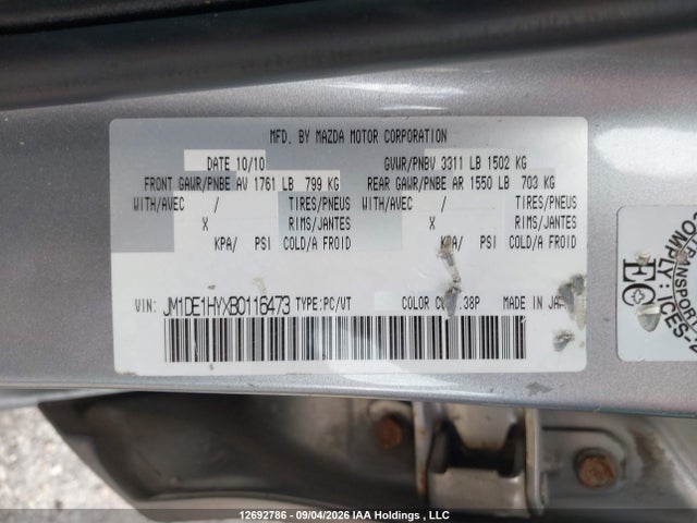 Aukcja sprzedaży 2011 Mazda Mazda2 Gs/gx, vin: JM1DE1HYXB0116473, numer aukcji: 12692786