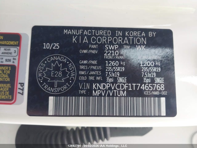Продажа на аукционе авто 2026 Kia Sportage Ex/ex Premium, vin: KNDPVCDF1T7465768, номер лота: 12692790