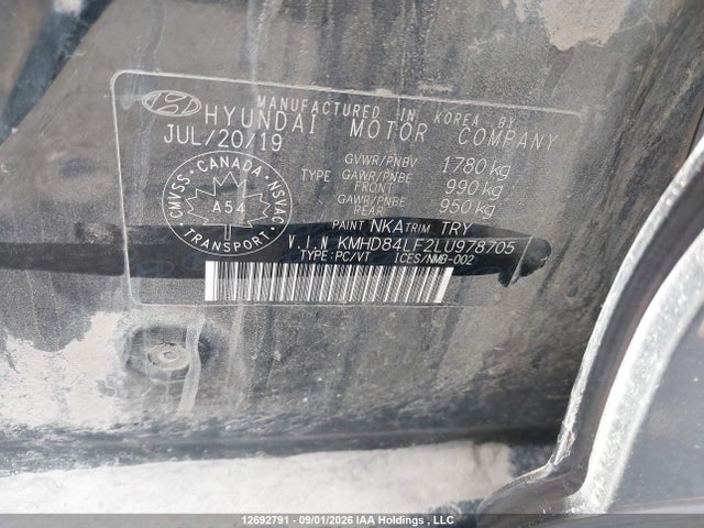 Aukcja sprzedaży 2020 Hyundai Elantra Preferred With Sun And Safety Package Auto Ivt, vin: KMHD84LF2LU978705, numer aukcji: 12692791