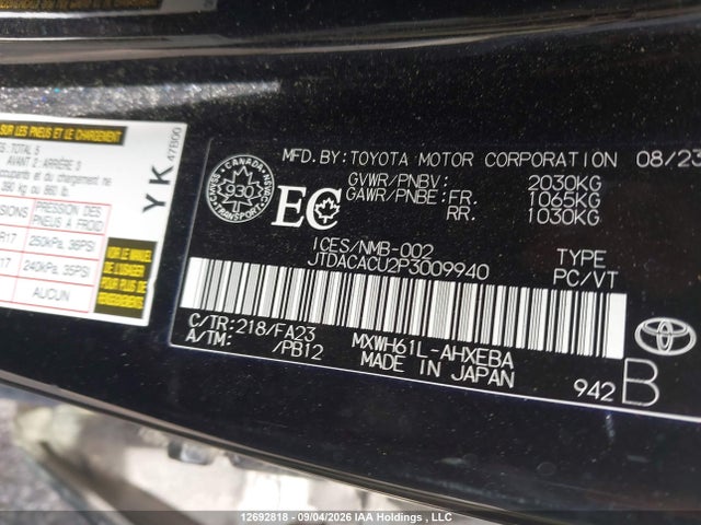 Продаж на аукціоні авто 2023 Toyota Prius Prime Se, vin: JTDACACU2P3009940, номер лоту: 12692818