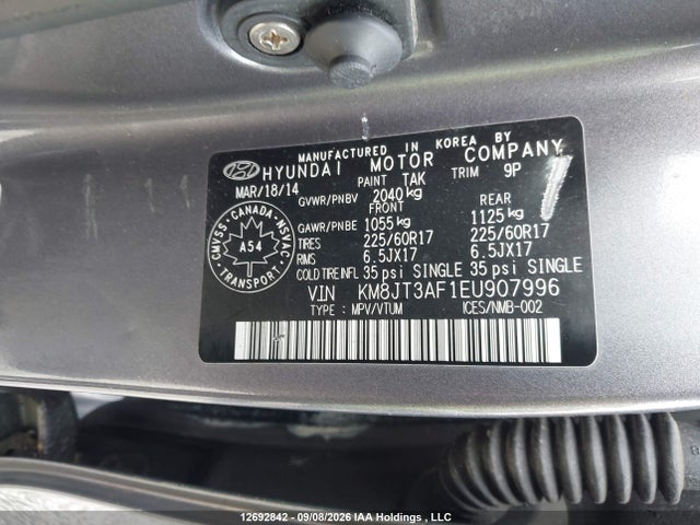 Продажа на аукционе авто 2014 Hyundai Tucson Gl, vin: KM8JT3AF1EU907996, номер лота: 12692842