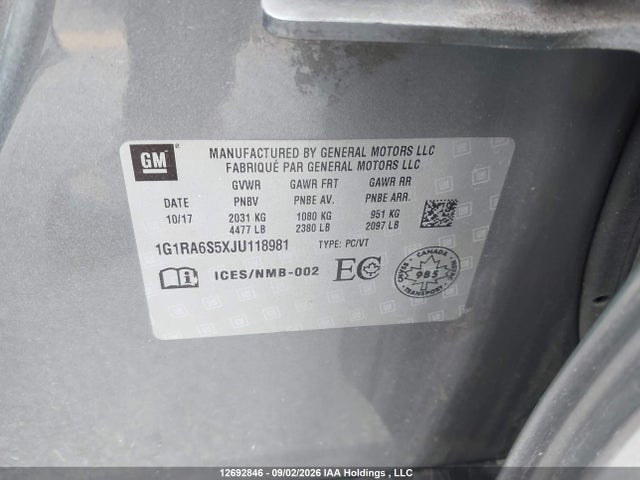 Chevrolet VOLT LT 2018 1G1RA6S5XJU118981 Image 9