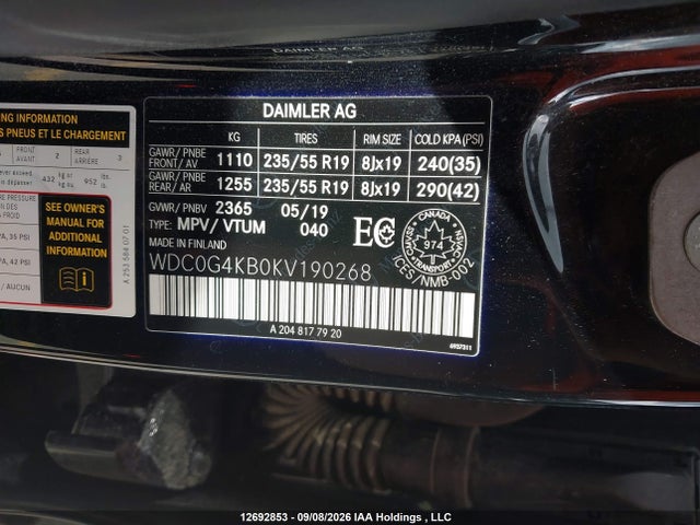 Продажа на аукционе авто 2019 Mercedes-benz Glc 300 4matic, vin: WDC0G4KB0KV190268, номер лота: 12692853
