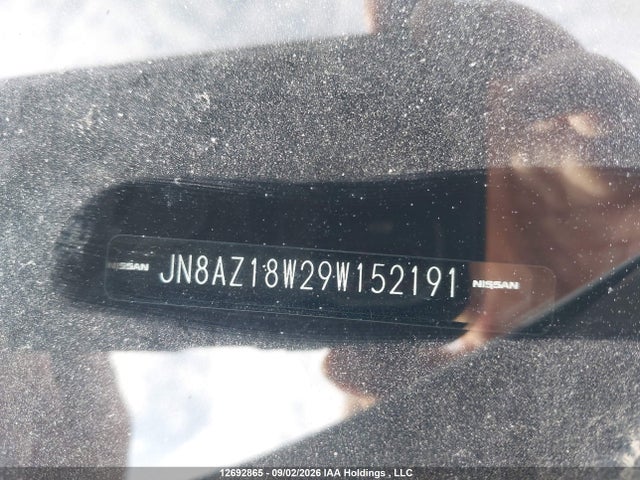 2009 Nissan Murano S/sl/le მანქანა იყიდება აუქციონზე, vin: JN8AZ18W29W152191, აუქციონის ნომერი: 12692865