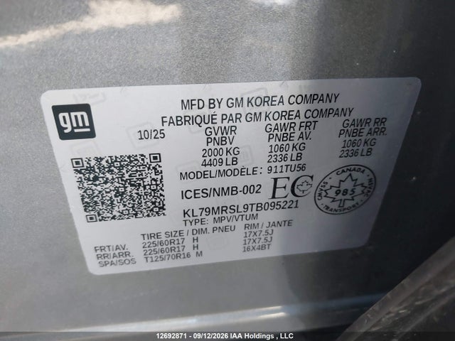 Chevrolet Trailblazer Lt Awd 2026 KL79MRSL9TB095221 Image 9