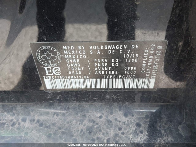 Volkswagen Golf 2017 3VWC17AU1HM513204 Image 18