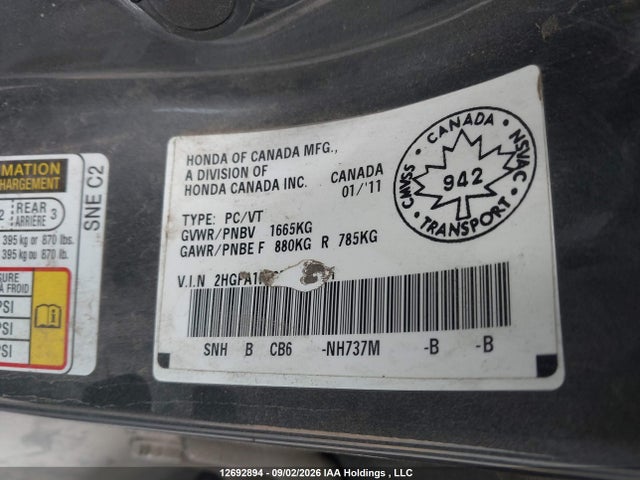 Продаж на аукціоні авто 2011 Honda Civic Dx-g, vin: 2HGFA1F43BH009931, номер лоту: 12692894