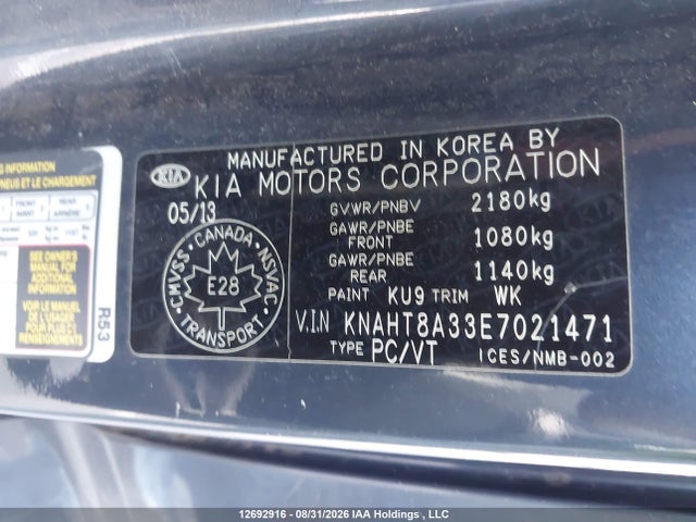 KIA Rondo 2014 KNAHT8A33E7021471 Image 18