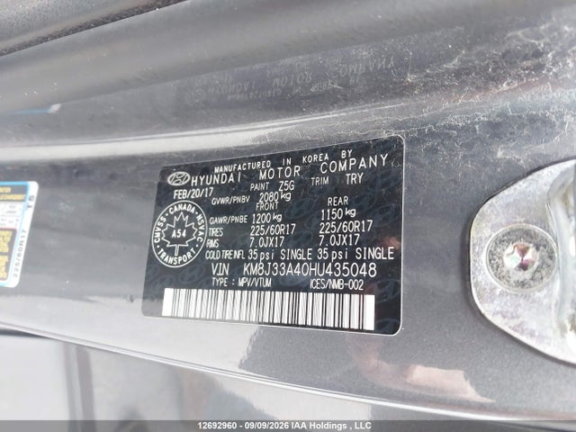 2017 Hyundai Tucson Premium მანქანა იყიდება აუქციონზე, vin: KM8J33A40HU435048, აუქციონის ნომერი: 12692960