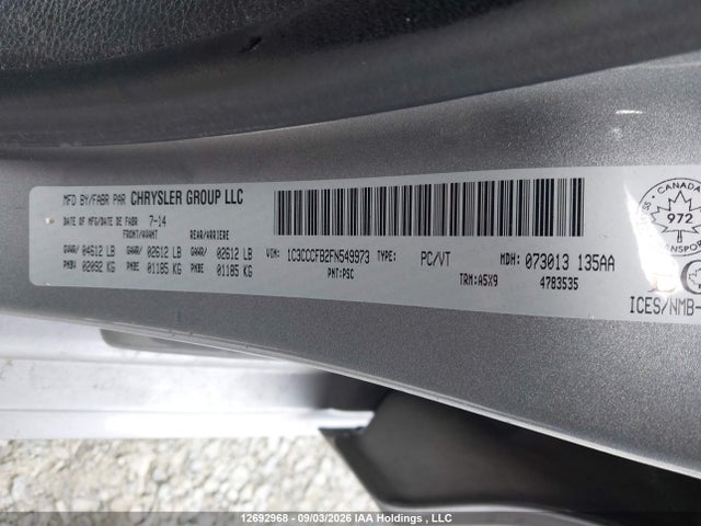 Aukcja sprzedaży 2015 Chrysler 200 Lx, vin: 1C3CCCFB2FN549973, numer aukcji: 12692968