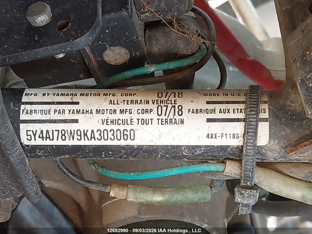 Yamaha Yfm450 K 2019 5Y4AJ78W9KA303060 Image 9