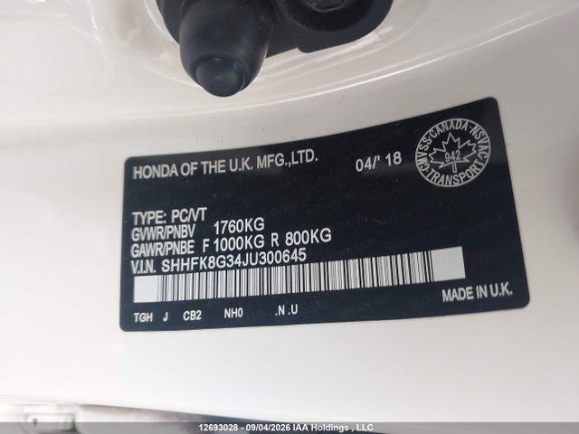Продаж на аукціоні авто 2018 Honda Civic Type-r, vin: SHHFK8G34JU300645, номер лоту: 12693028