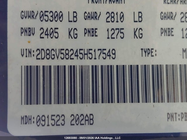 Aukcja sprzedaży 2005 Dodge Magnum R/t, vin: 2D8GV58245H517549, numer aukcji: 12693080