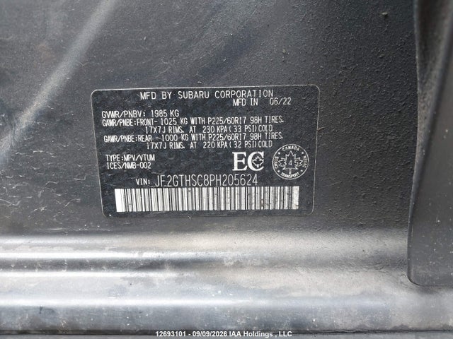 Продажа на аукционе авто 2023 Subaru Crosstrek Outdoor, vin: JF2GTHSC8PH205624, номер лота: 12693101