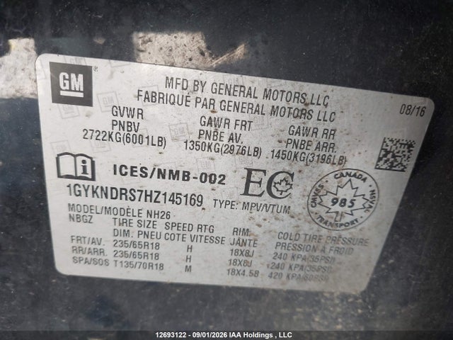 Cadillac XT5 LUXURY 2017 1GYKNDRS7HZ145169 Image 17