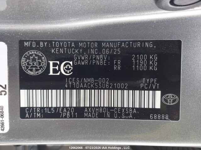 Toyota CAMRY SE 2025 4T1DAACK5SU621002 Image 19