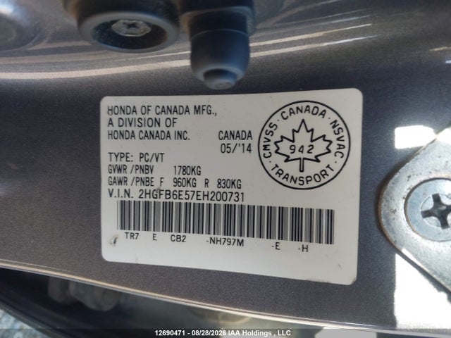 Honda Civic Si Si 2014 2HGFB6E57EH200731 Image 9