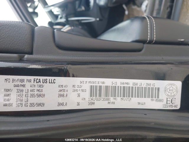 Jeep Grand Cherokee Limited 2015 1C4RJFBG5FC858881 Image 20