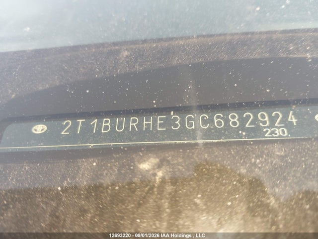 2T1BURHE3GC682924 Toyota Corolla L/le/le Pls/prm/s/s Pls
