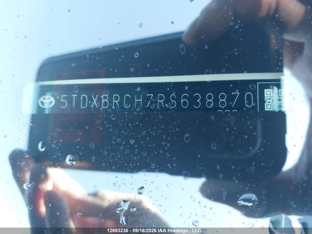 Aukcja sprzedaży 2024 Toyota Highlander Hybrid Limited/hybrid Platinum, vin: 5TDXBRCH7RS638870, numer aukcji: 12693236