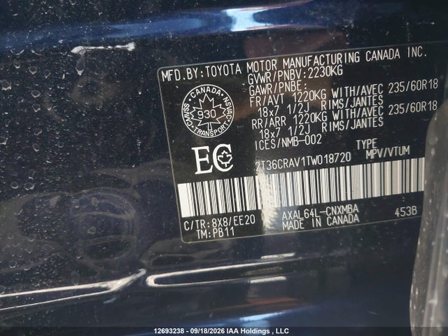 2T36CRAV1TW018720 Toyota Rav4 Xle