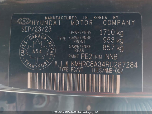 Продажа на аукционе авто 2024 Hyundai Venue Ultimate With Black Interior, vin: KMHRC8A34RU287284, номер лота: 12693243