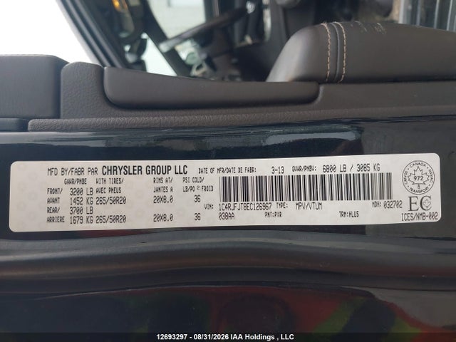 Jeep Grand Cherokee Summit 2014 1C4RJFJT8EC126967 Image 9