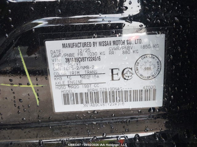 Nissan SENTRA SV 2026 3N1AB9CV8TY224916 Image 9