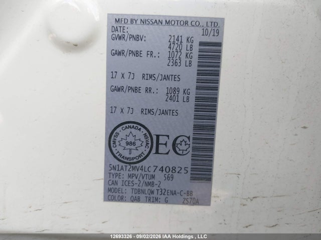 Nissan Rogue S/sl/sv 2020 5N1AT2MV4LC740825 Image 9