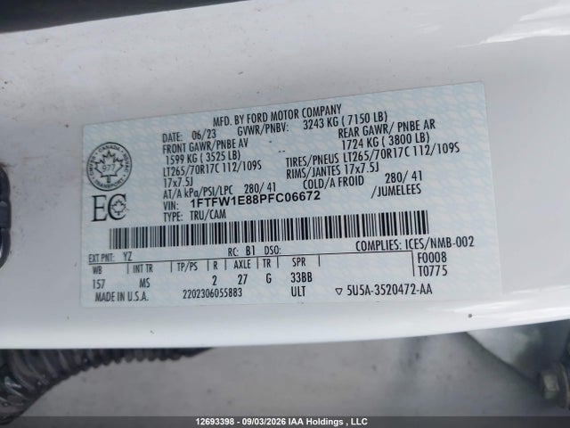 Ford F150 Supercrew 2023 1FTFW1E88PFC06672 Image 9