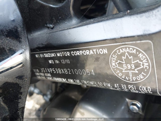 2011 Suzuki Sv650 A მანქანა იყიდება აუქციონზე, vin: JS1VP53BXB2100054, აუქციონის ნომერი: 12693428