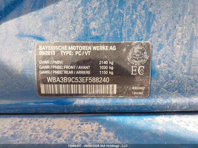 12693437 :رقم المزاد ، WBA3B9C53EF588240 vin ، 2014 Bmw 335i Xdrive مزاد بيع