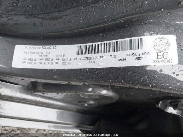 Продаж на аукціоні авто 2016 Chrysler 200 Lx, vin: 1C3CCCFB7GN197782, номер лоту: 12693444