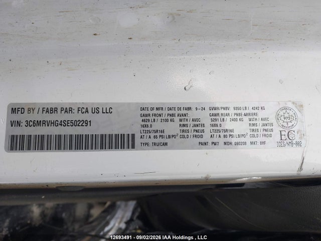 RAM Promaster 3500 3500 High 2025 3C6MRVHG4SE502291 Image 9