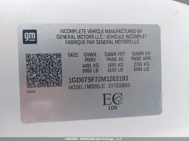 GMC SAVANA CUTAWAY 2021 1GD07SF72M1263193 Image 9