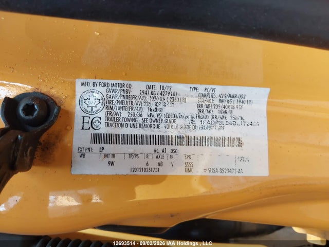 Aukcja sprzedaży 2013 Ford Focus St St, vin: 1FADP3L94DL172406, numer aukcji: 12693514