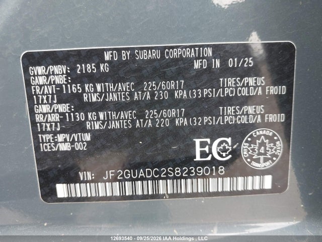 JF2GUADC2S8239018 Subaru Crosstrek Premium