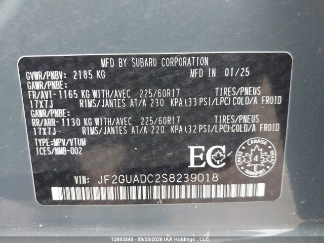 JF2GUADC2S8239018 Subaru Crosstrek Premium