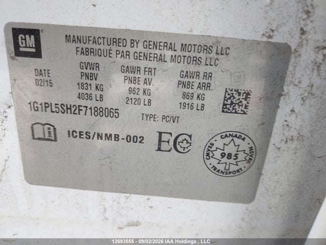 Chevrolet Cruze 2ls 2015 1G1PL5SH2F7188065 Image 18