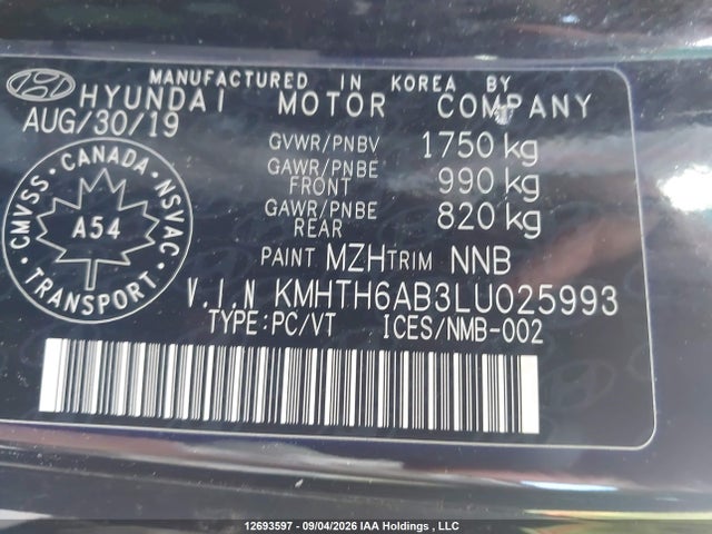 Hyundai Veloster Turbo Dct 2020 KMHTH6AB3LU025993 Image 9