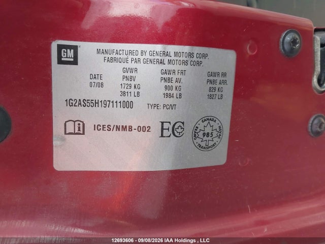 Aukcja sprzedaży 2009 Pontiac G5, vin: 1G2AS55H197111000, numer aukcji: 12693606
