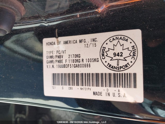 Продаж на аукціоні авто 2016 Acura Tlx Tech, vin: 19UUB3F51GA800666, номер лоту: 12693638