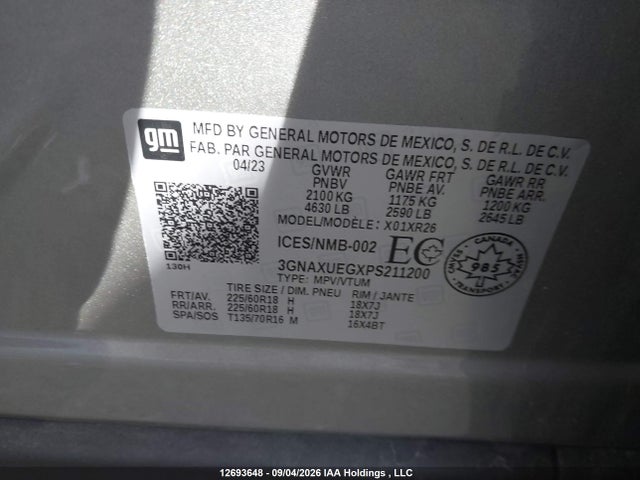 3GNAXUEGXPS211200 Chevrolet EQUINOX LT