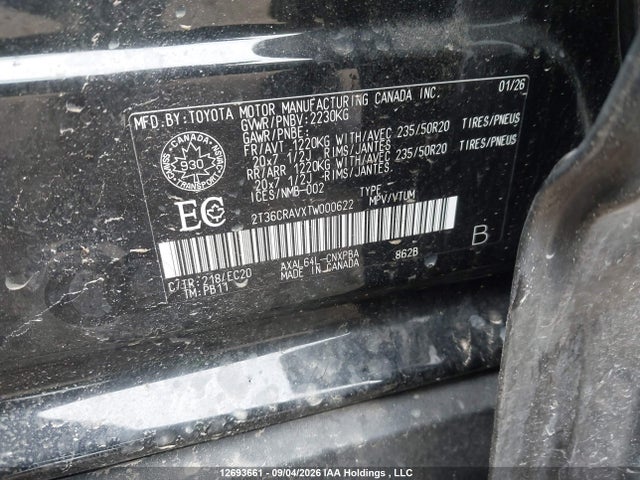 Продаж на аукціоні авто 2026 Toyota Rav4 Xse, vin: 2T36CRAVXTW000622, номер лоту: 12693661