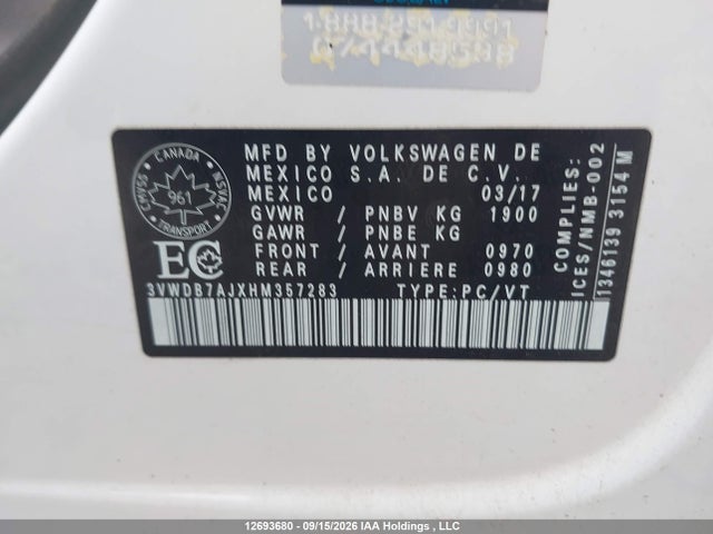 Volkswagen Jetta Wolfsburg Edition 2017 3VWDB7AJXHM357283 Image 17