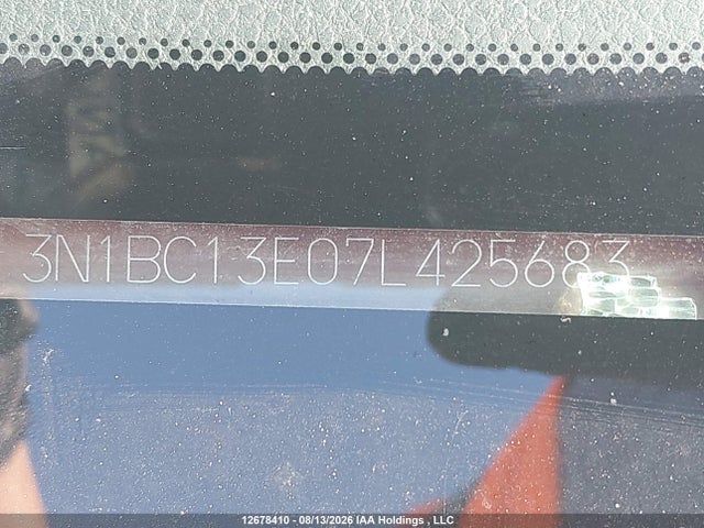 12678410 :رقم المزاد ، 3N1BC13E07L425683 vin ، 2007 Nissan Versa 1.8s مزاد بيع